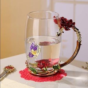 Flower mug glass